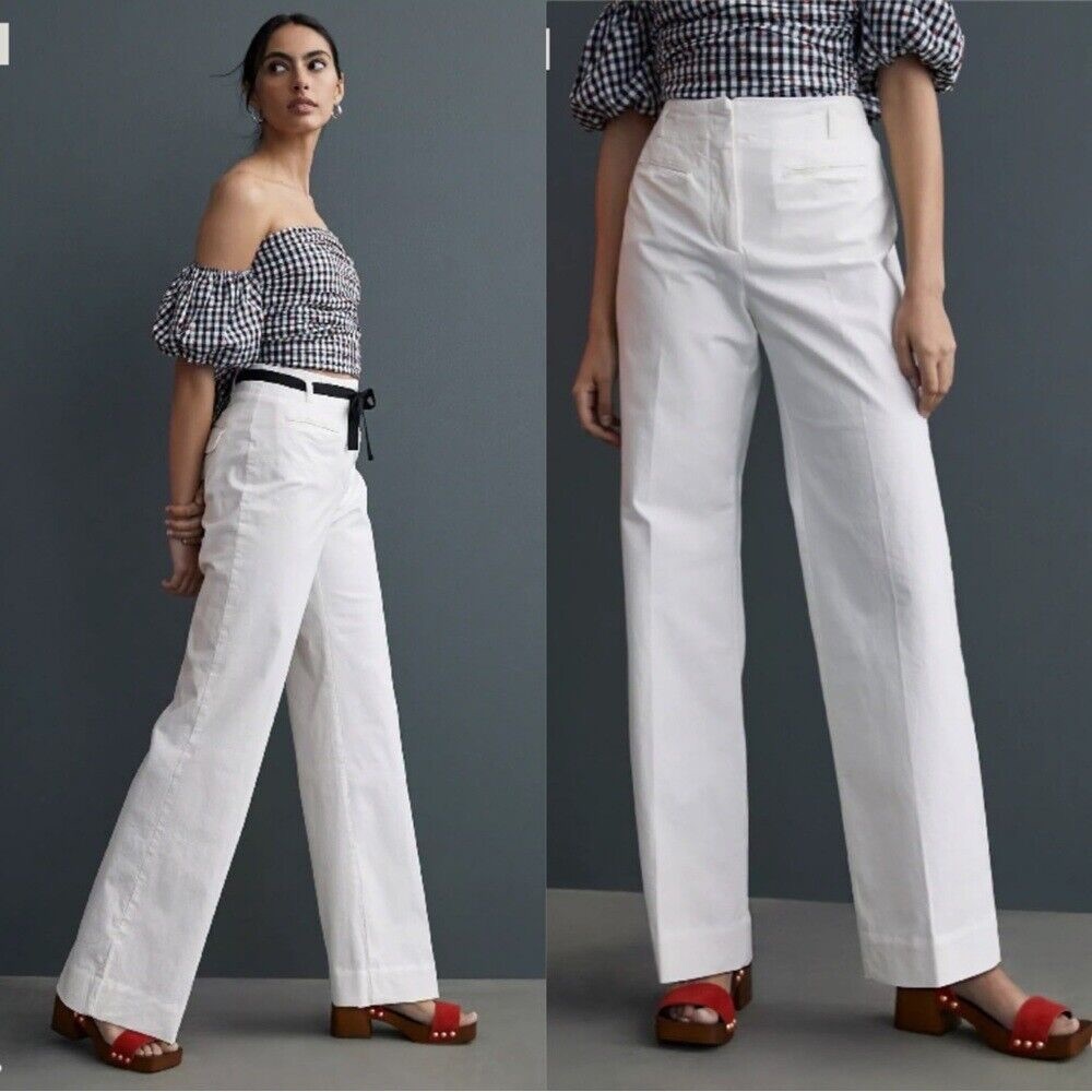 Anthropologie Maeve ‘70s Flare Pant in Ivory White - Picture 9 of 9
